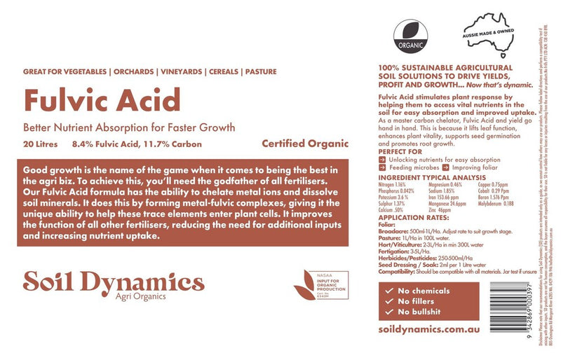 Fulvic Acid Concentrate.   NB : This item is available for purchase please email regarding freight