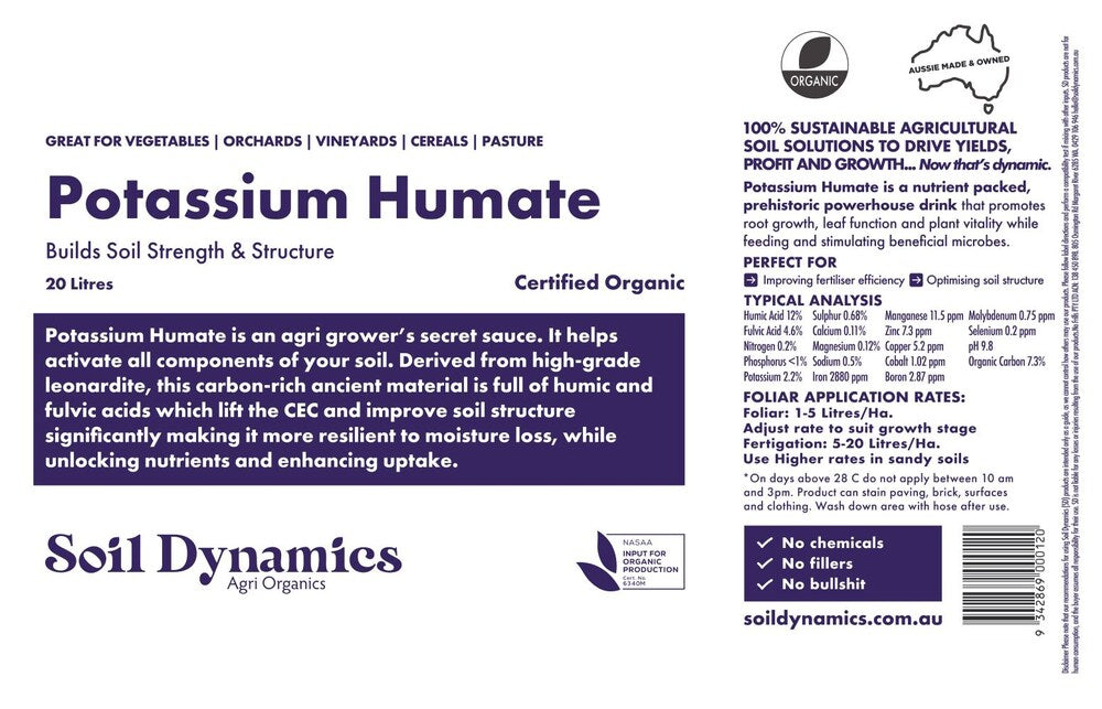 australian organic fertilisers - potassium humate