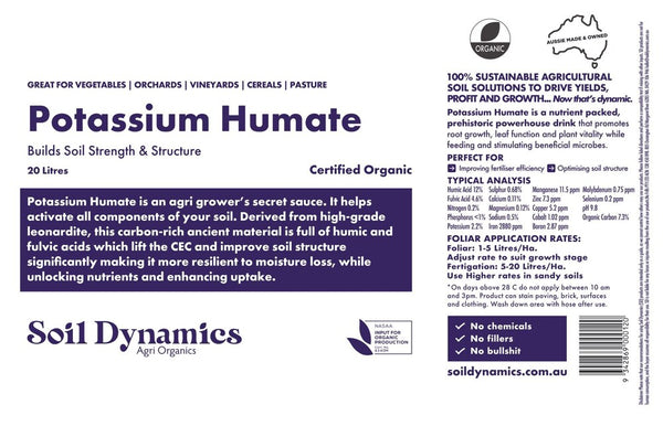 Potassium Humate Liquid Concentrate.   NB : This item is available for purchase please email regarding freight