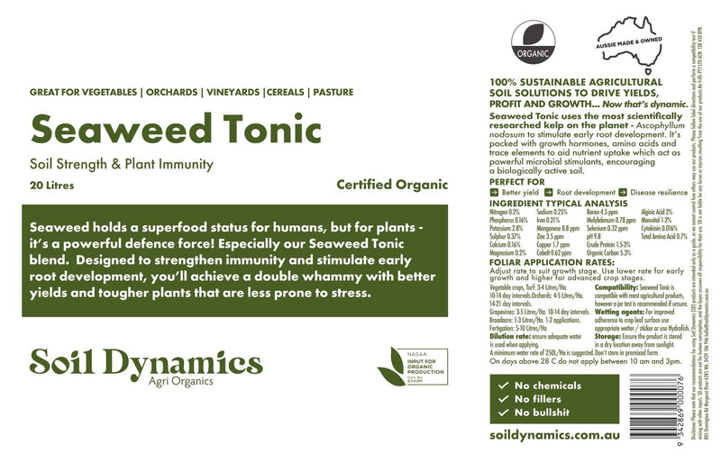 Seaweed Tonic.   NB : This item is available for purchase please email regarding freight