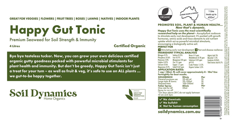 Happy Gut Tonic -  Stimulates Immunity building plant Resilience  -Seaweed Concentrate