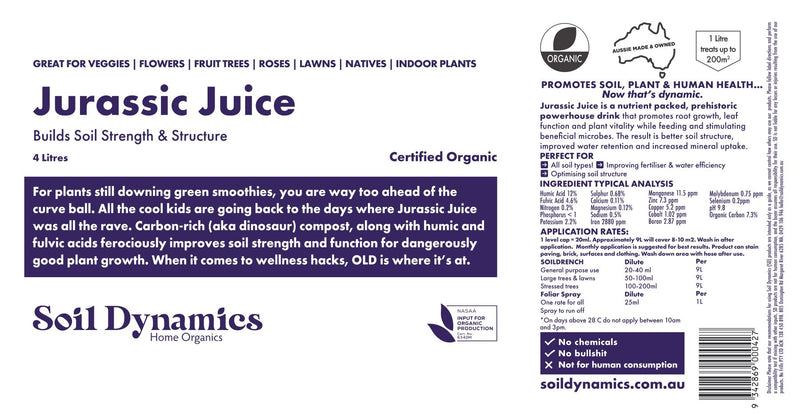 Jurassic Juice -  Feeds Microbes & Builds Soil Structure- Potassium Humate Conentrate