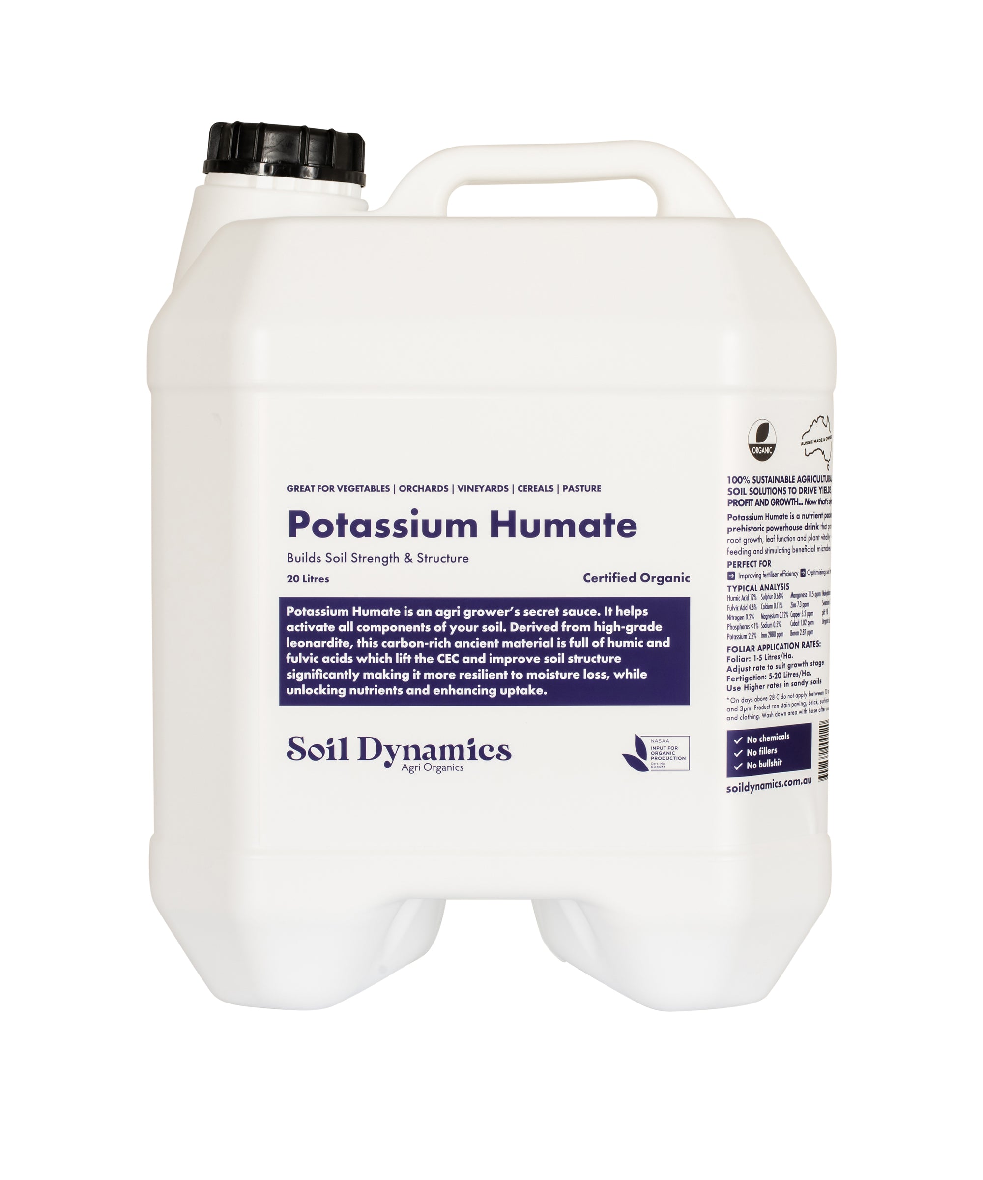 certified organic fertiliser - potassium humate