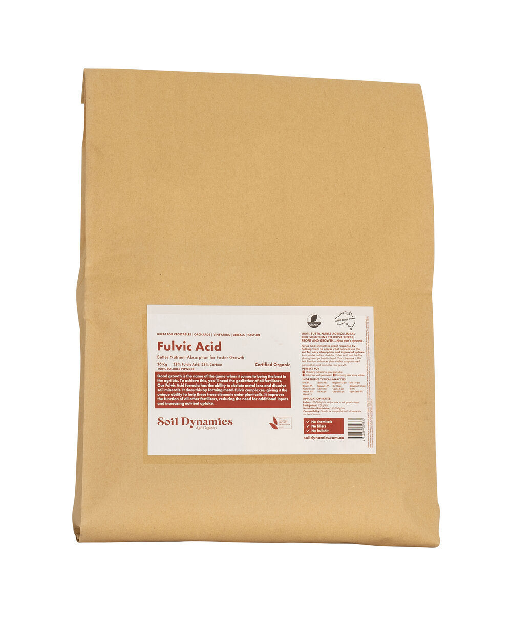 certified organic fertiliser - Fulvic Acid 28% Fulvic 28% Carbon  stimulates plant response 